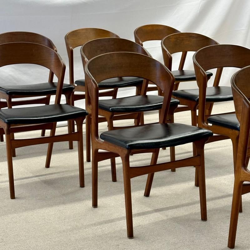 Set of Ten Kai Kristiansen Style Mid-Century Modern Dining / Side Chairs, Danish - 9