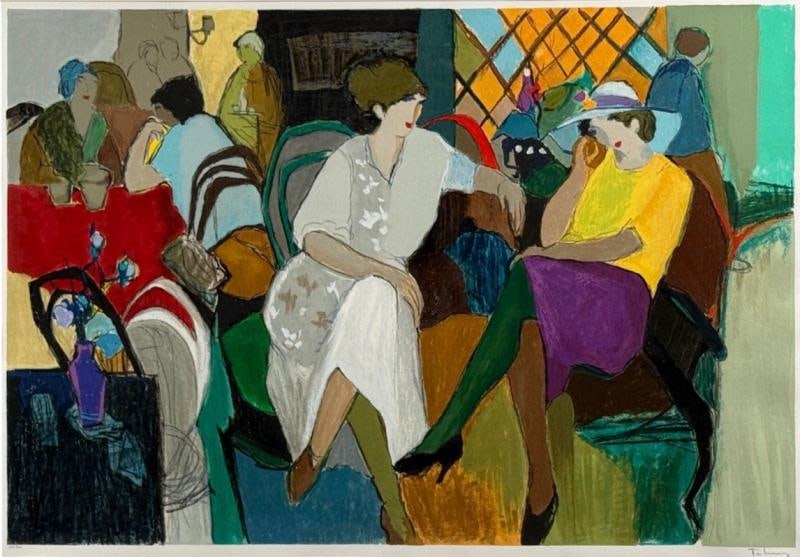 Itzchak Isaac Tarkay, Fauvism, Cafe Scene, Signed and Numbered Serigraph, 20th c: Title: Itzchak Isaac Tarkay, Fauvism, Cafe Scene, Signed and Numbered Serigraph, 20th c Description: Description 1: Itzchak Isaac Tarkay, Fauvism, Cafe Scene, Signed and Numbered Serigraph, 20th c.