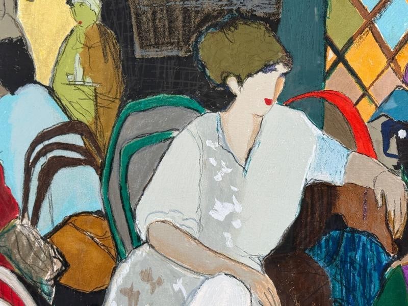 Itzchak Isaac Tarkay, Fauvism, Cafe Scene, Signed and Numbered Serigraph, 20th c - 5