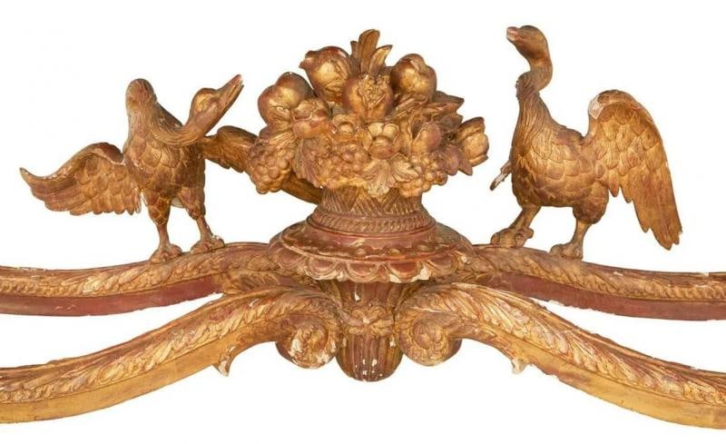Italian Louis XVI Style Giltwood Console / Center Table, Hand Carved, Figural - 7