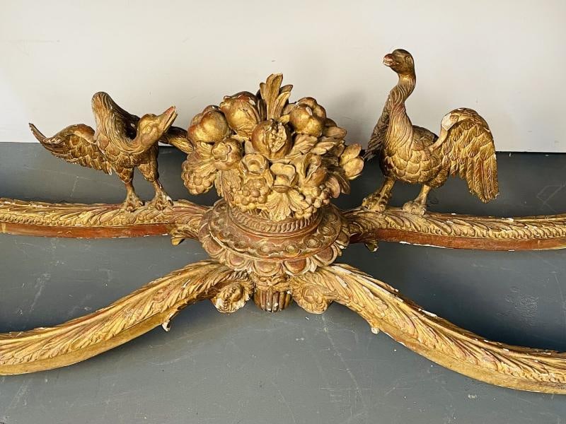 Italian Louis XVI Style Giltwood Console / Center Table, Hand Carved, Figural - 8