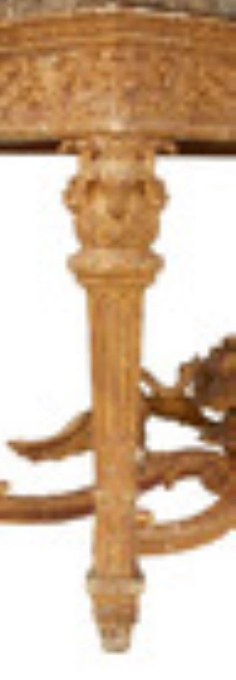 Italian Louis XVI Style Giltwood Console / Center Table, Hand Carved, Figural - 9