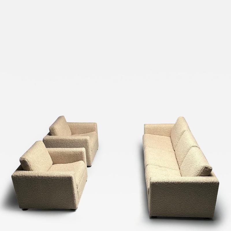 Stendig Living Room, Sofa, Pair of Cube Chairs, New Boucle, Switzerland, Labeled (1 of 12)