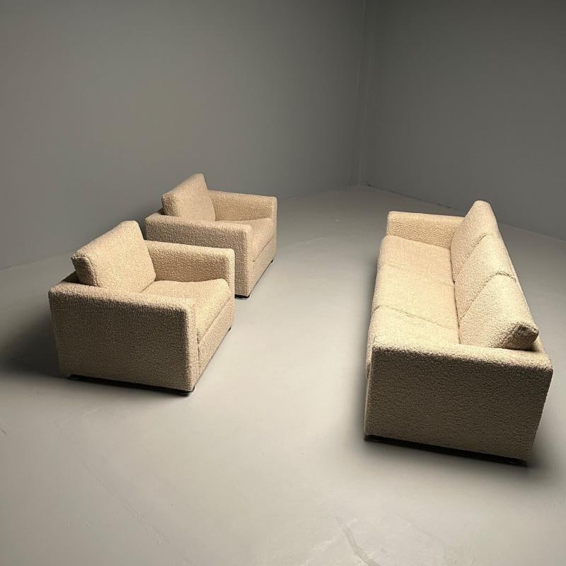 Stendig Living Room, Sofa, Pair of Cube Chairs, New Boucle, Switzerland, Labeled - 2