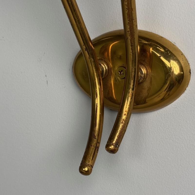Italian Mid-Century Modern, Wall Sconces, Brass, Opaline Glass, Italy, 1950s - 12