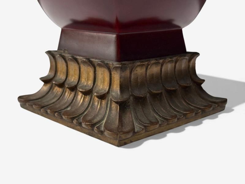 Japanese, Copper, Lacquered Metal, Brass, Maruni Vase Table Lamps, Japan, 1960s - 12