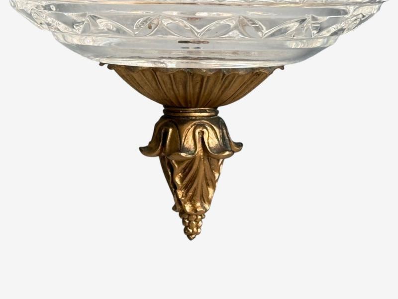 Maitland Smith, Gilt Metal, Glass, Greek Key Motif, Pendant Light, 21st C. - 8