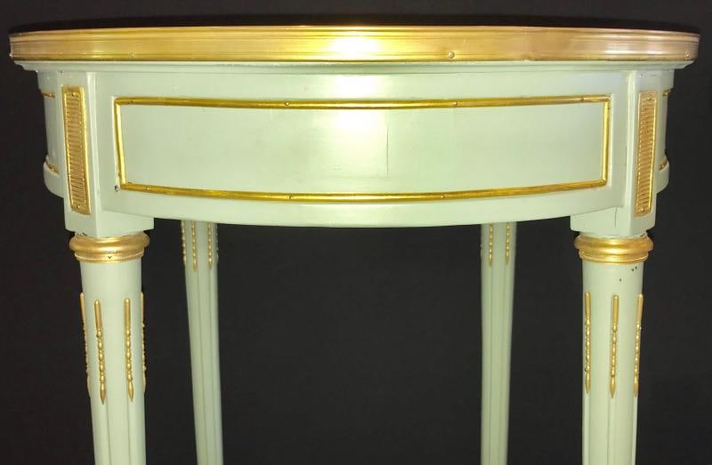 Pair of Paint Decorated Jansen Style Louis XVI End, Side or Bouilliotte Tables - 6