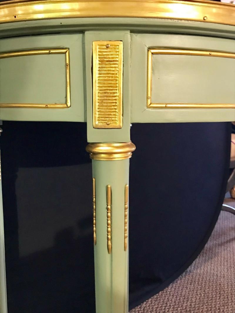 Pair of Paint Decorated Jansen Style Louis XVI End, Side or Bouilliotte Tables - 9