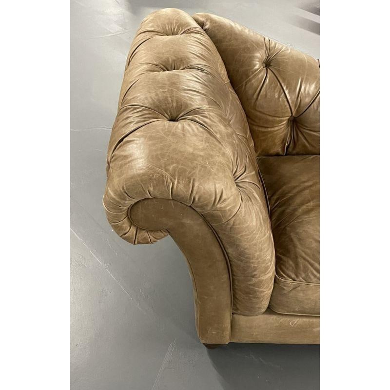 Tufted Patinated Vintage Leather Chaise Lounge from Sweden, Daybed - 10