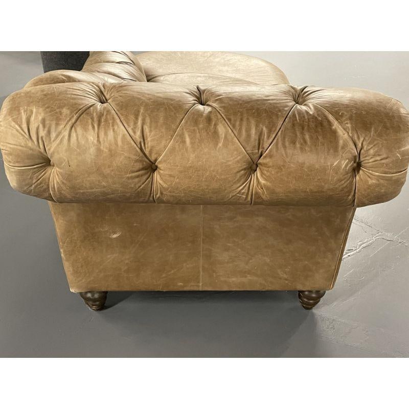 Tufted Patinated Vintage Leather Chaise Lounge from Sweden, Daybed - 3