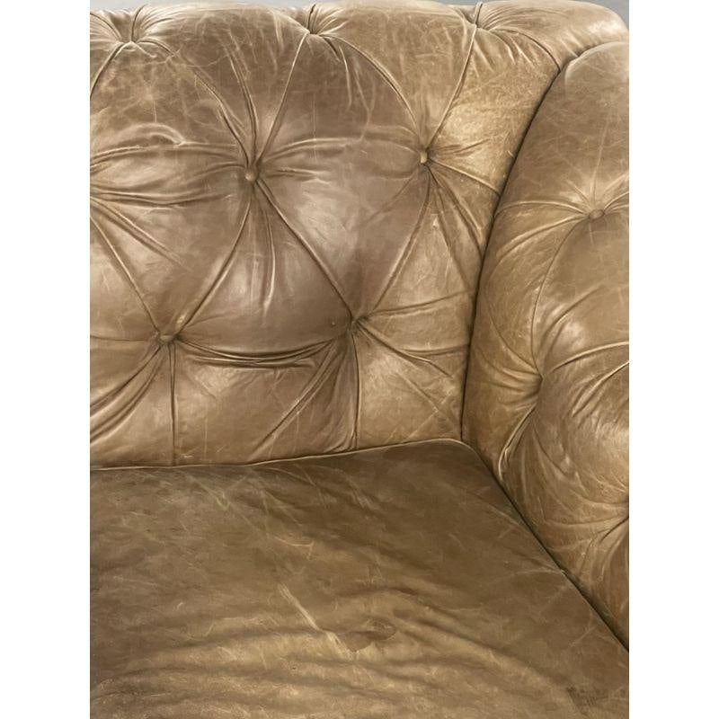 Tufted Patinated Vintage Leather Chaise Lounge from Sweden, Daybed - 7