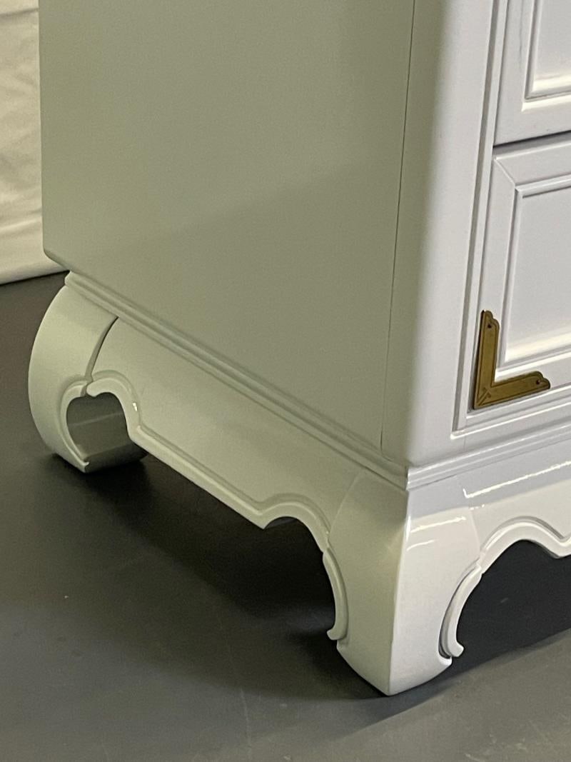 A White Lacquered Campaign Style Chest, Cabinet or Mini Armiore - 11