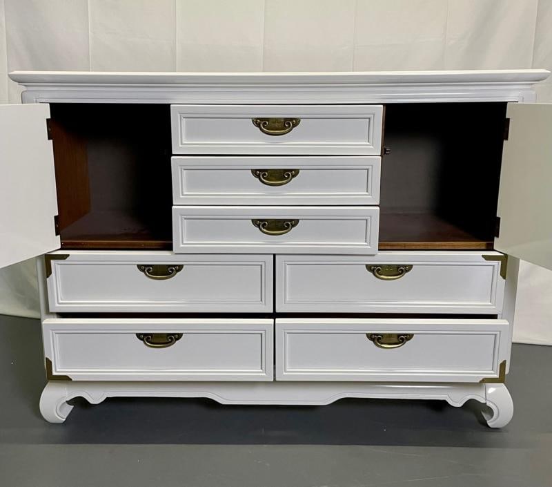A White Lacquered Campaign Style Chest, Cabinet or Mini Armiore - 3