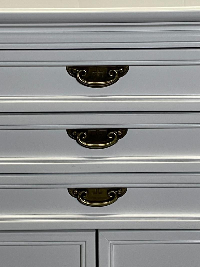 A White Lacquered Campaign Style Chest, Cabinet or Mini Armiore - 4