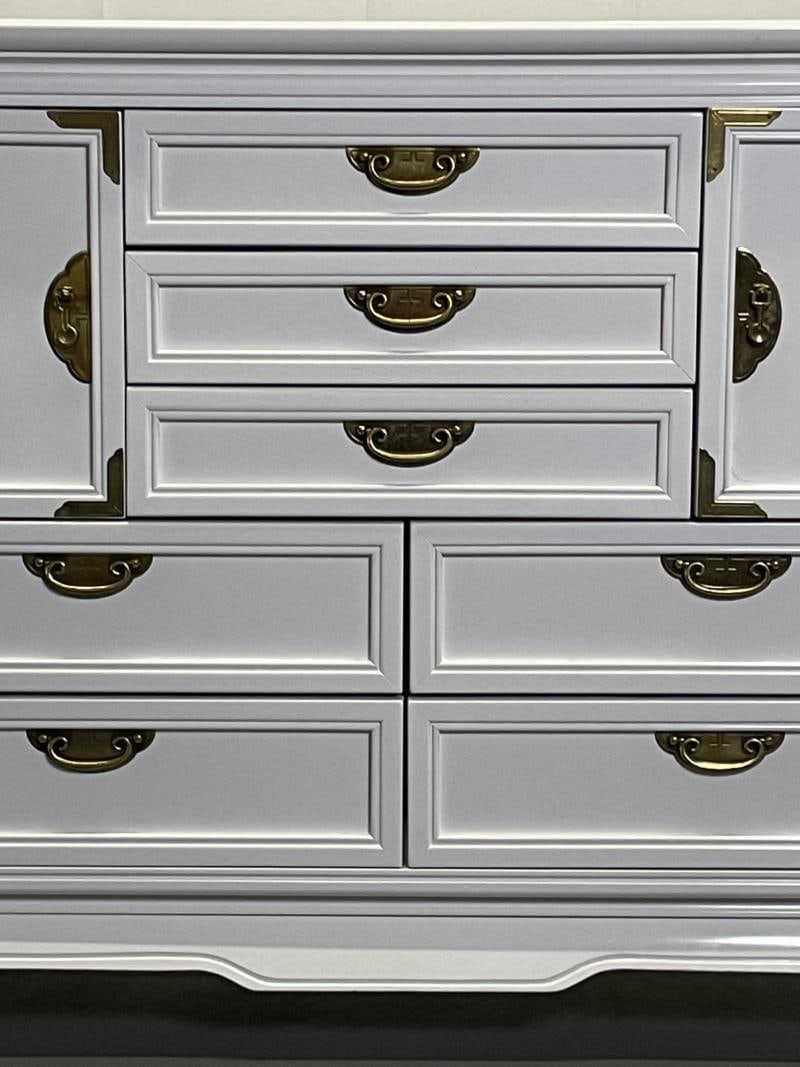 A White Lacquered Campaign Style Chest, Cabinet or Mini Armiore - 5