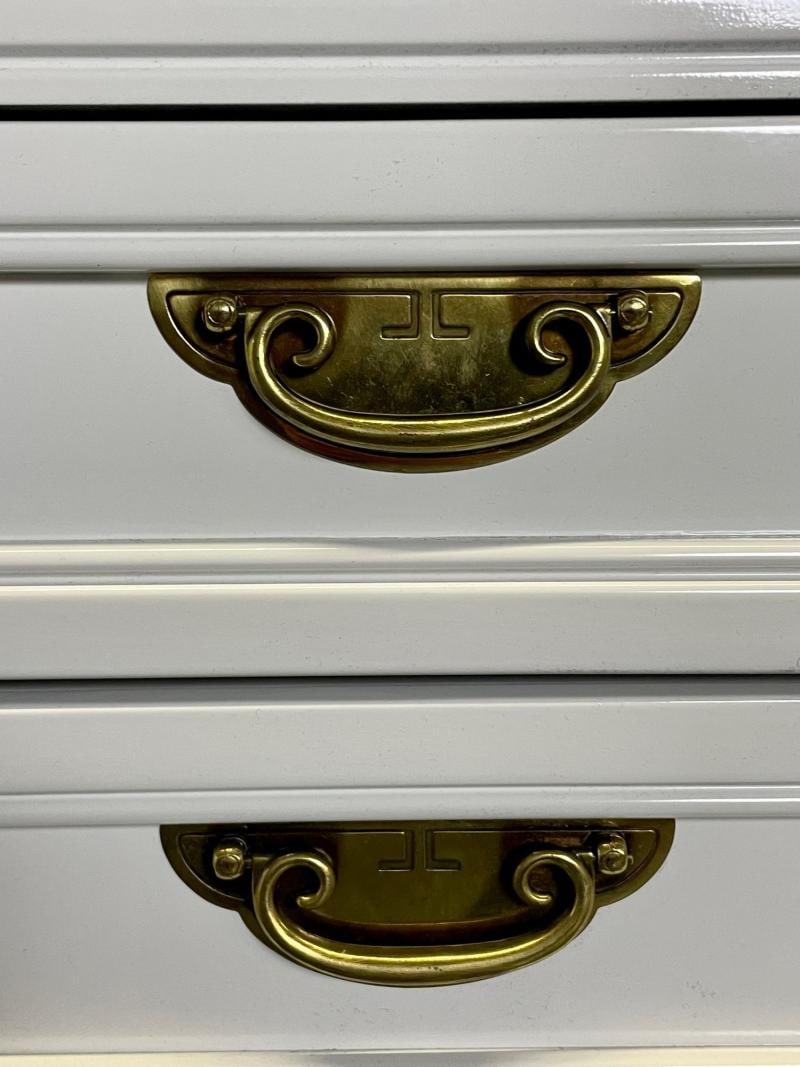 A White Lacquered Campaign Style Chest, Cabinet or Mini Armiore - 6