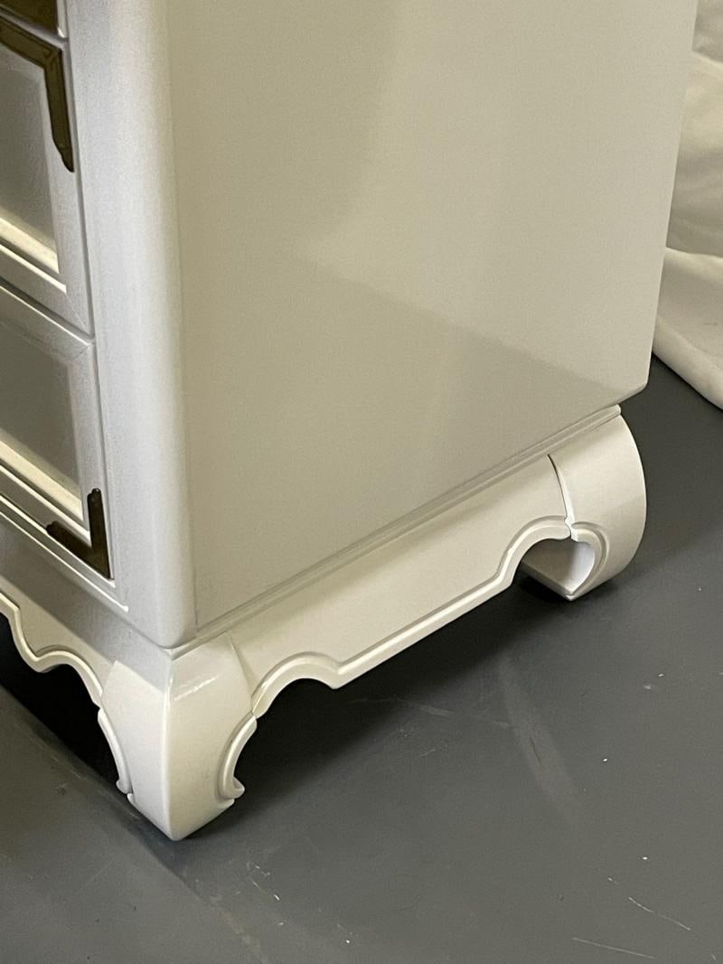A White Lacquered Campaign Style Chest, Cabinet or Mini Armiore - 7