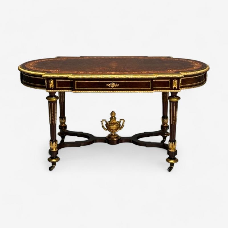 Napoleon III, Desk, Center Table, Bronze, Inlaid Tortoise, France, 19th Century - 4
