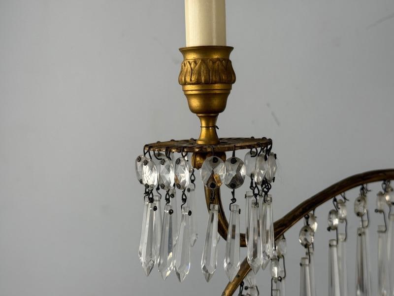 Maison Jansen, Feather Form Wall Sconces, Crystal, Bronze, France, 1940s - 11