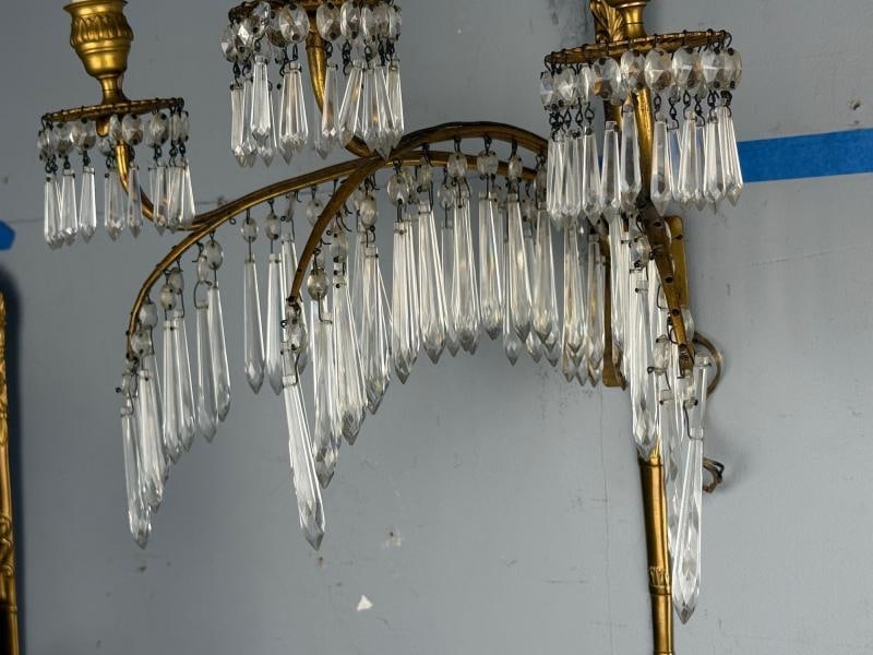 Maison Jansen, Feather Form Wall Sconces, Crystal, Bronze, France, 1940s - 8