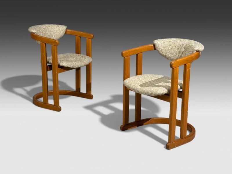 German Modern, Occasional Chairs, Tweed, Beech, Germany, 1960s - 4