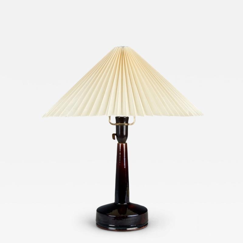 Danish Modern, Deep Red Stoneware, Table Lamp, Denmark, 1960s (1 of 10)