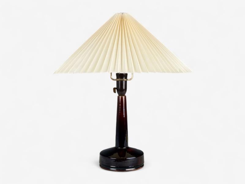 Danish Modern, Deep Red Stoneware, Table Lamp, Denmark, 1960s - 3