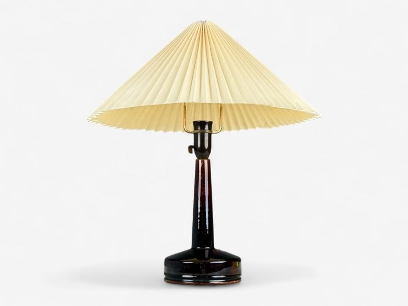 Danish Modern, Deep Red Stoneware, Table Lamp, Denmark, 1960s - 4