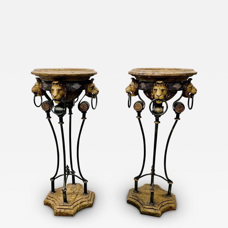 Pair of Figural Empire Style Jardinières, Planters on Stands, Europe, 1960s (1 of 12)