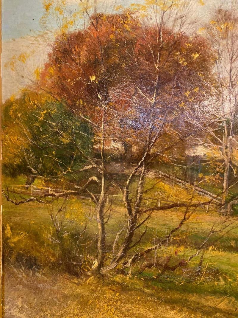 Olive Parker Black Signed Oil on Canvas Autumn Landscape Giltwood Gold Frame - 5
