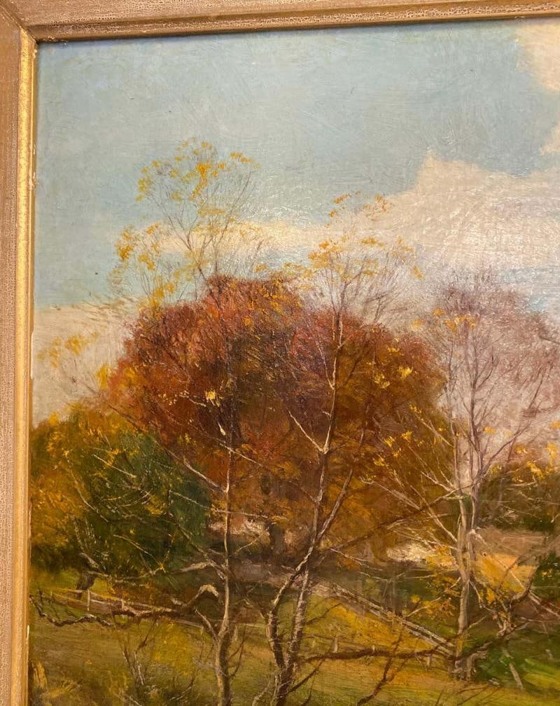 Olive Parker Black Signed Oil on Canvas Autumn Landscape Giltwood Gold Frame - 6