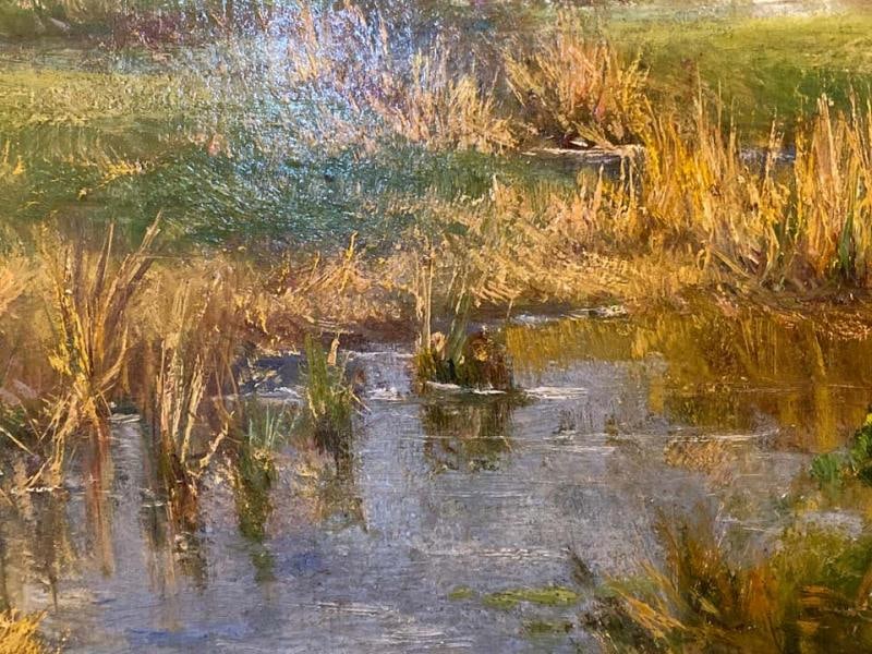 Olive Parker Black Signed Oil on Canvas Autumn Landscape Giltwood Gold Frame - 8