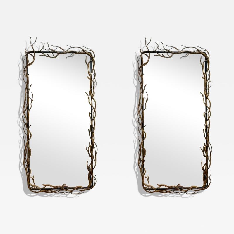 Brutalist Modern, Metal, Gilt Iron, Monumental Wall Mirrors, 21st C. (1 of 8)