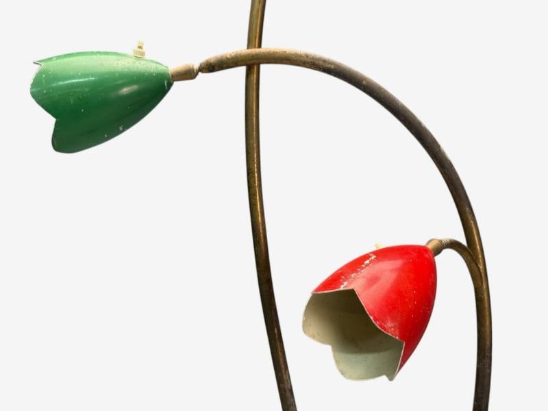 Italian Modern, Painted Enamel, Brass, Marble, Floor Lamp, Italy, 1940s - 6