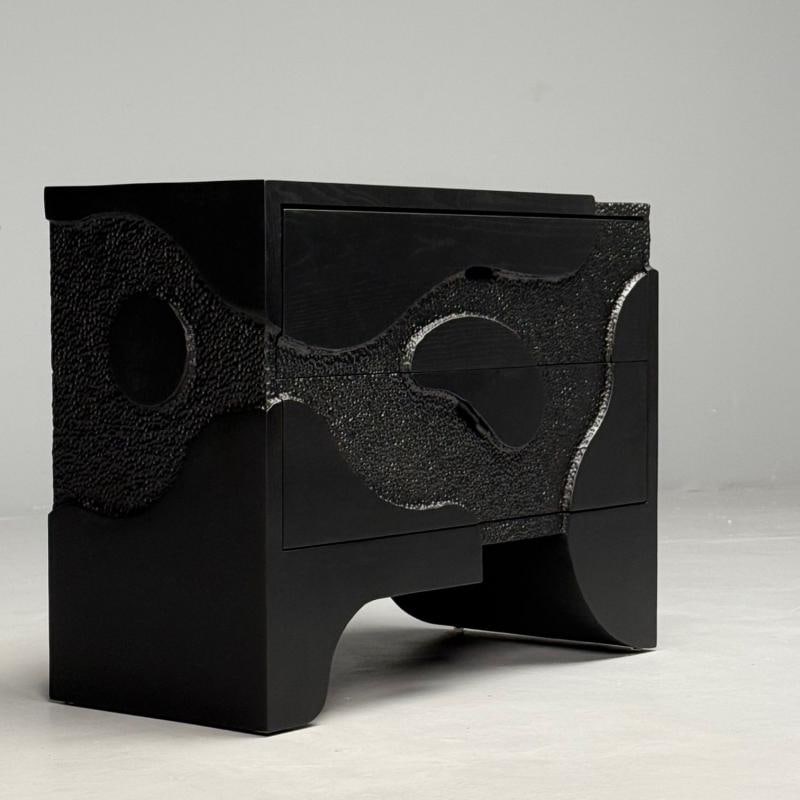 Contemporary, Organic Modern, Sculptural Nightstands, Black Ashwood, 21st C. - 11