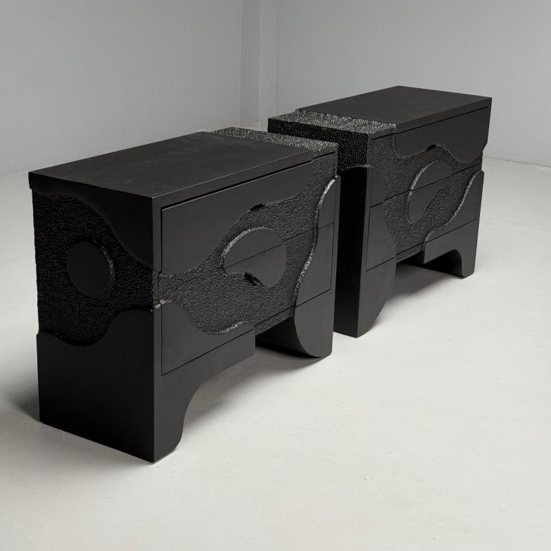 Contemporary, Organic Modern, Sculptural Nightstands, Black Ashwood, 21st C. - 4