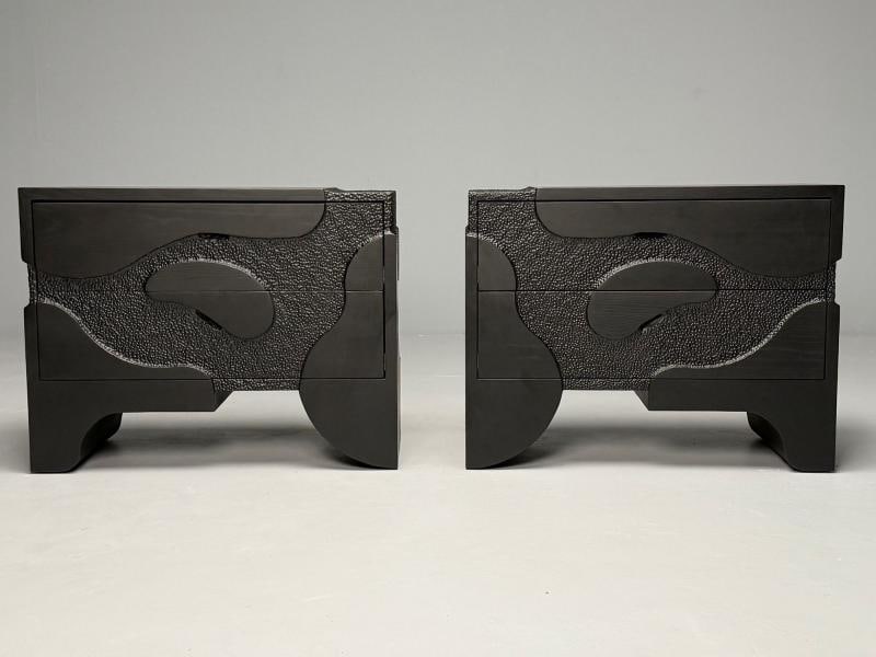 Contemporary, Organic Modern, Sculptural Nightstands, Black Ashwood, 21st C. - 5