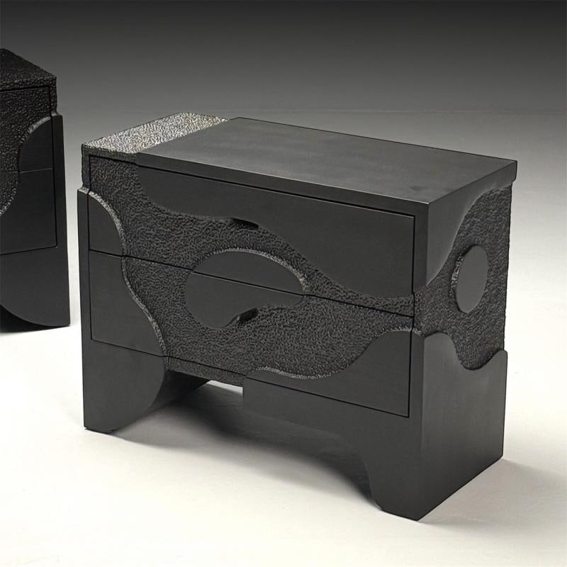 Contemporary, Organic Modern, Sculptural Nightstands, Black Ashwood, 21st C. - 7