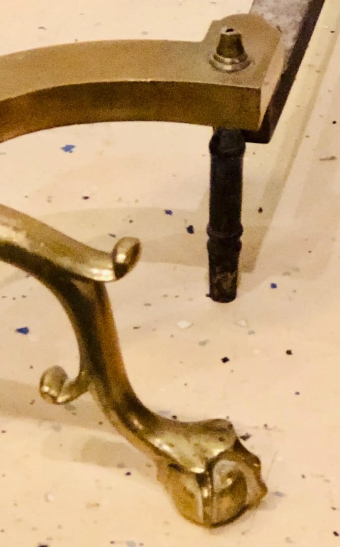 Pair of Brass Andirons circa 1880 Ball and Claw Feet of Twisted Column Form - 6