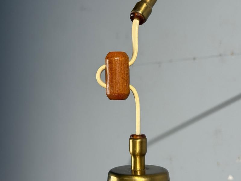 Ateljé Lyktan, Articulating Wall Light, Brass, Cane, Teak, Sweden, 1970s - 6
