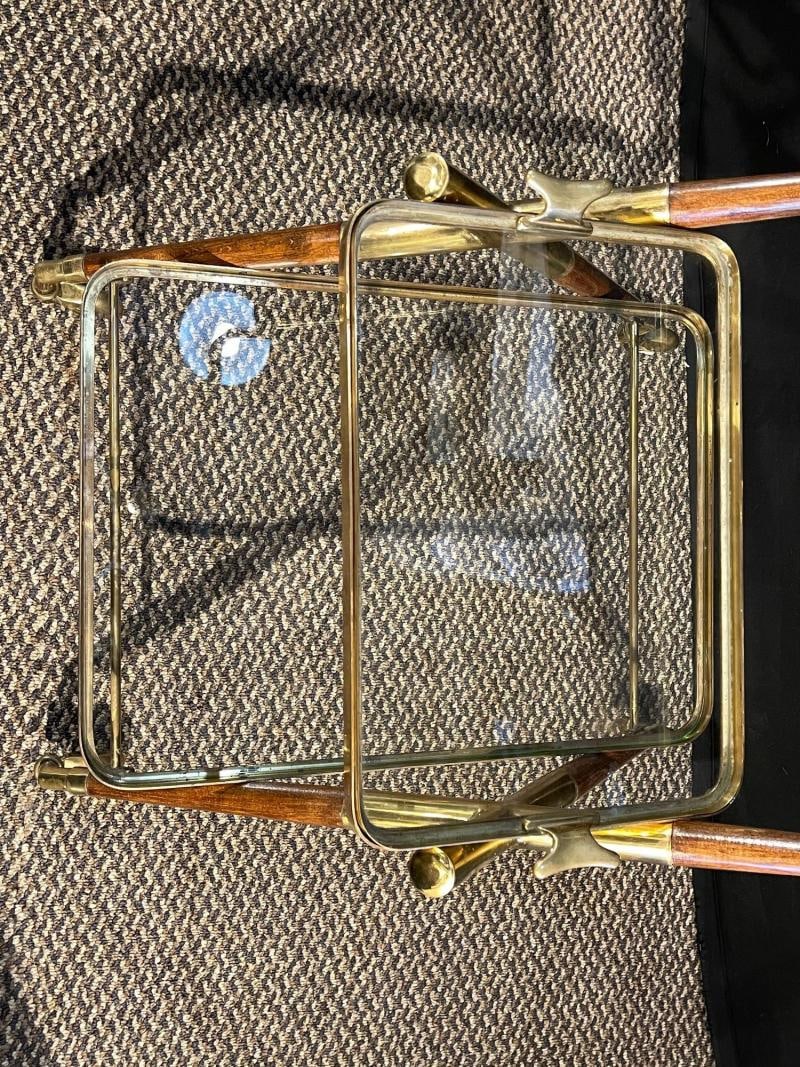 Mid-Century Modern Bar Cart, Teak and Brass - 8