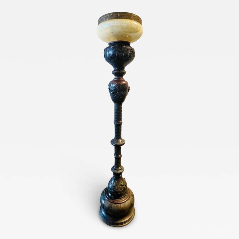 19th Century Japanese Meiji Bronze Torchiere or Floor Lamp (1 of 12)