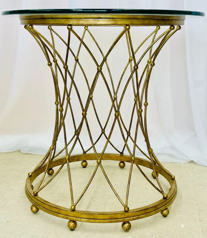 Neoclassical, Maison Jansen Style Round Gilt Metal Coffee Table, Side Table - 12