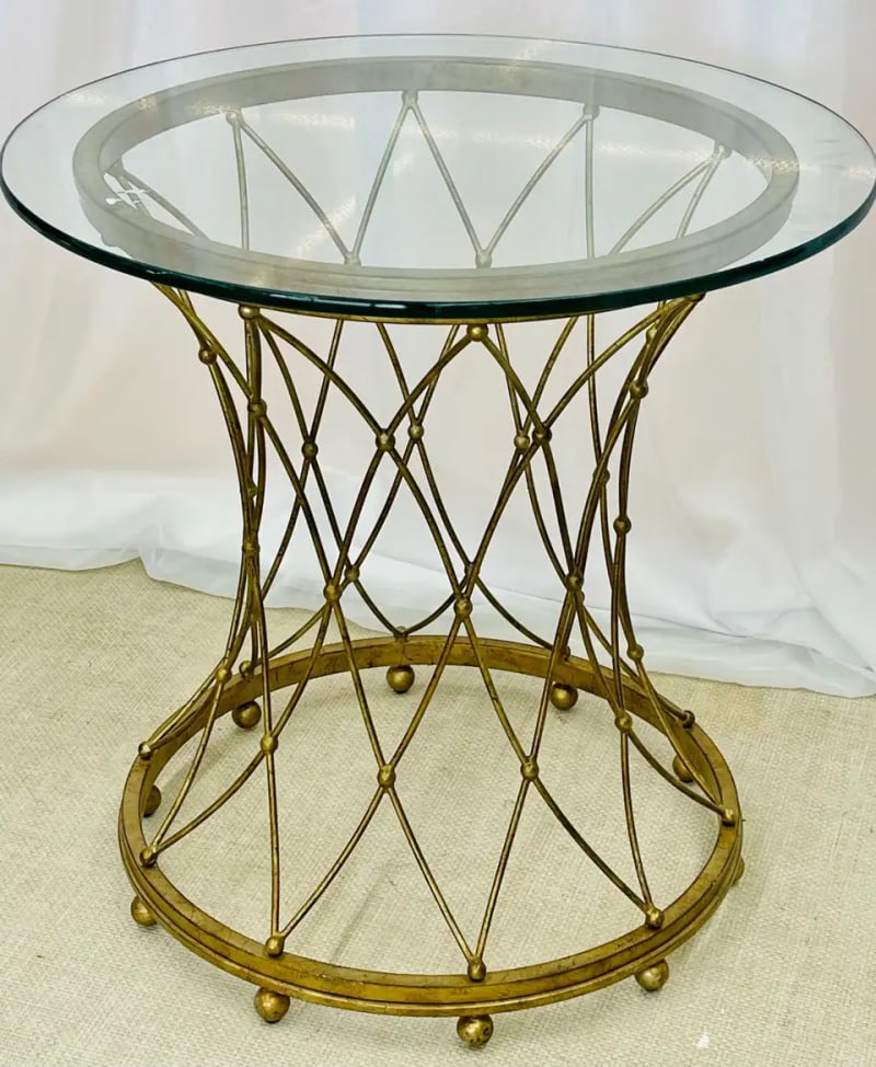 Neoclassical, Maison Jansen Style Round Gilt Metal Coffee Table, Side Table - 3