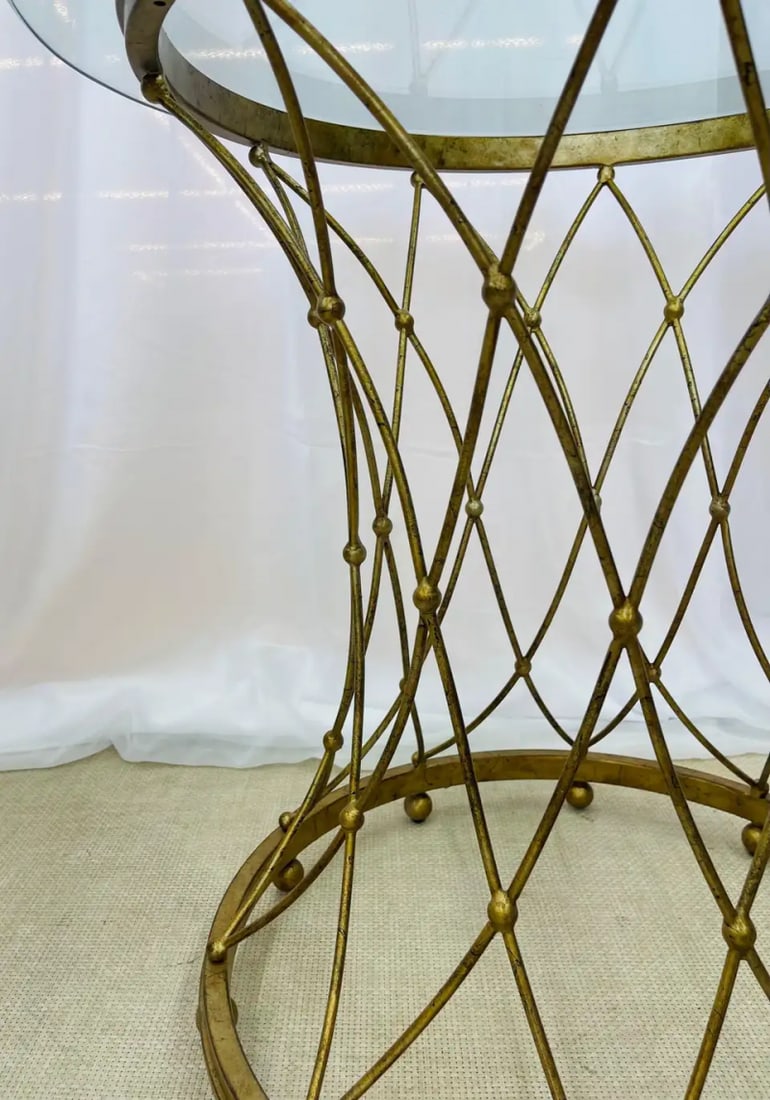 Neoclassical, Maison Jansen Style Round Gilt Metal Coffee Table, Side Table - 4