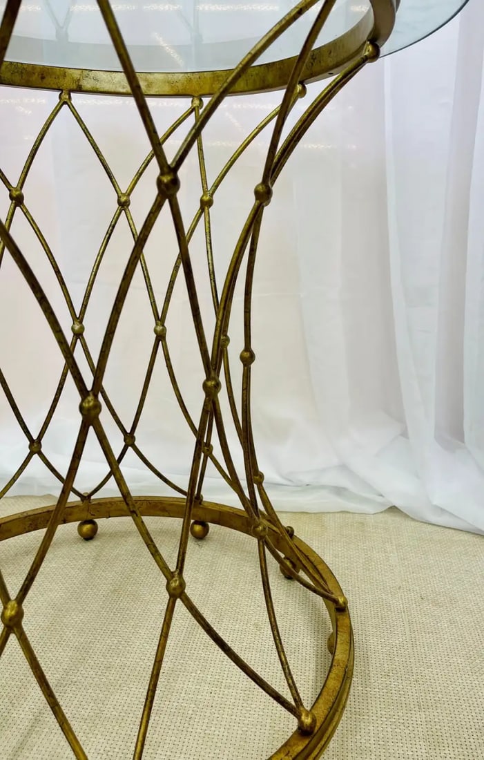 Neoclassical, Maison Jansen Style Round Gilt Metal Coffee Table, Side Table - 5
