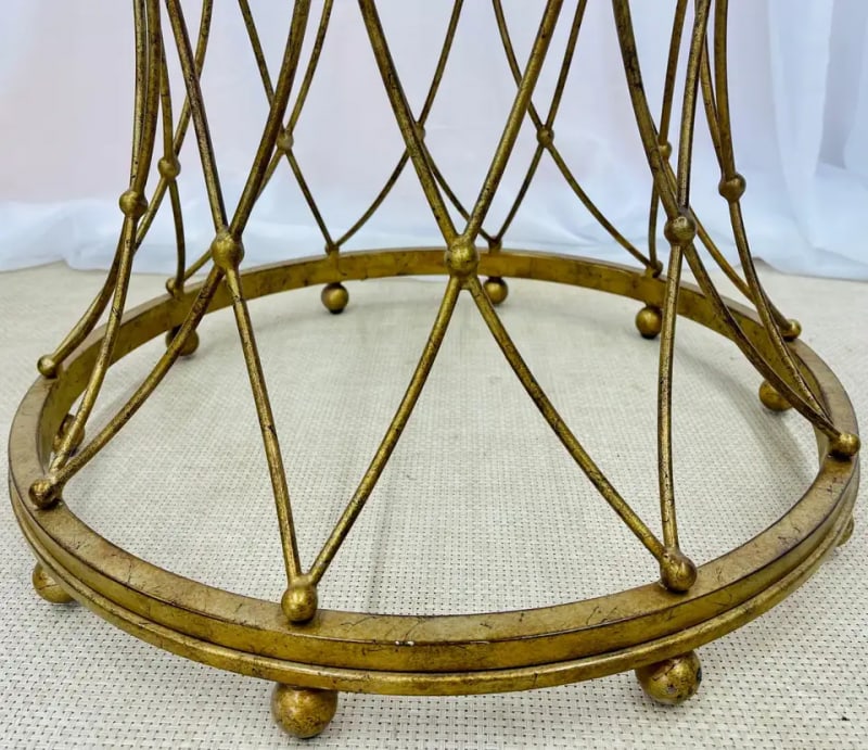 Neoclassical, Maison Jansen Style Round Gilt Metal Coffee Table, Side Table - 6