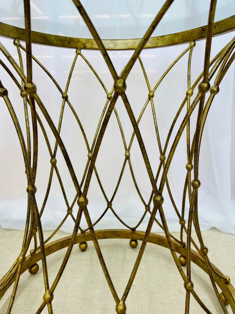 Neoclassical, Maison Jansen Style Round Gilt Metal Coffee Table, Side Table - 8