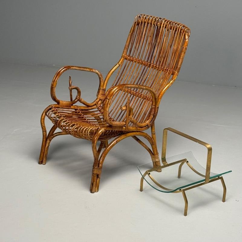 Fontana Arte, Italian Mid-Century Modern, Magazine Rack, Brass, Glass, 1970s - 10